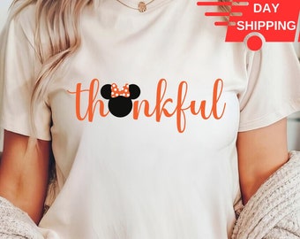 Camiseta de agradecimiento de Disney, camiseta de Mickey de Acción de Gracias de Disney, camiseta con cabeza de Minnie, camiseta de Acción de Gracias de Disneyland, sudadera de agradecimiento de Disney, agradecimiento