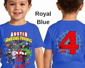 Personalized Spidey Birthday Sweatshirt, Shirt, Hoodie: Superhero Family Party Tee, Spiderman T-Shirt