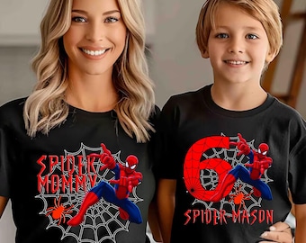 Personalized Spiderman Birthday Shirt: Family Matching Superhero Tee