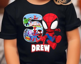 Personalized Spidey Birthday Shirt, Spidey and His Amazing Friends Family Birthday Party Shirt,Team Up Birthday,Superhero Shirt