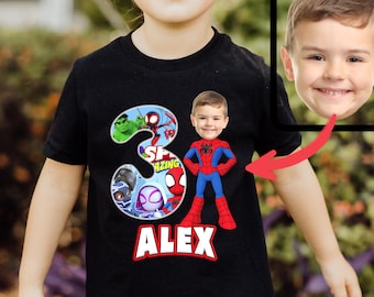 Custom Spidey Friends Birthday Shirt: Personalized Family Matching Tee