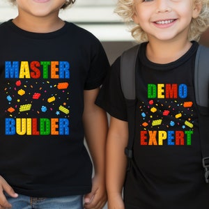 Building Bricks Birthday Shirt: Master Builder Tee,Demo Expert, Clean Up Crew, Unisex Tee, Hoodie, Sweatshirt, V-neck, Tank Top