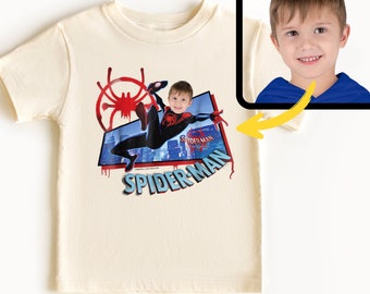 Custom Face Spider-Man Tee: Personalized Birthday Boy Shirt