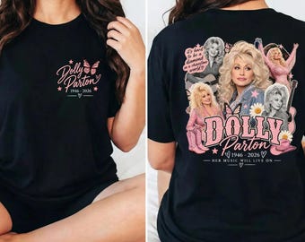 Camiseta conmemorativa de Dolly Parton, camiseta tributo "Forever A Legend", regalo de recuerdo de la música country, camiseta para fans en memoria de Dolly Parton.