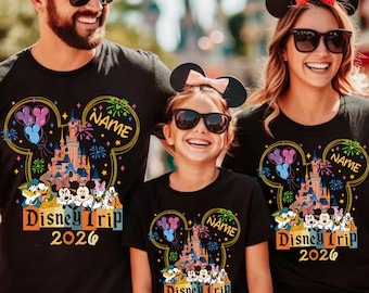 Personalized Disney Trip 2026 Shirts,Family Matching Shirts,Vacation Group Tees,Group Shirts,Disney Trip, Disney Castle Tee