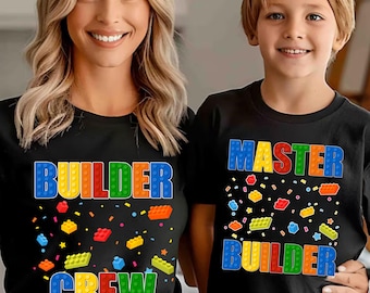 Building Bricks Birthday Sweatshirt, Shirt: Master Builder, Builder Crew, Demo Expert, Clean Up Crew, Family Trip Tee, Building Memories Tee