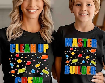 Building Bricks Birthday Sweatshirt, Shirt, Hoodie: Master Builder,Demo Expert, Clean Up Crew, Family Trip Tee, Building Memories Tee