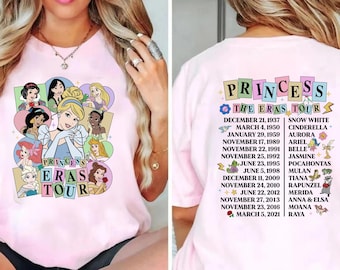 Princess Eras Tour Shirt, Disney Princess Tour Tee, Disney Princess Characters Shirt, Disney Girl Trip Shirt,Disneyland Shirt