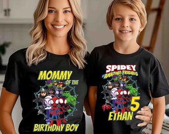 Personalized Spidey Birthday Shirt: Superhero Family Party Tee