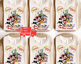 Camiseta, sudadera, sudadera con capucha y camisetas del castillo de Disney para las vacaciones familiares de Disney 2026, camiseta de viaje a Disney, camiseta a juego para la familia Disney.
