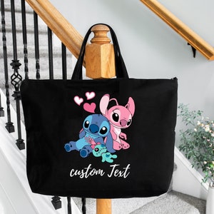 Stitch Tote Bag, Gift for Her, Disney Valentines Day Tote Bag, Stich Valentine Gift, Love Stitch Tote Bag, Stitch Gift, Disneyland Trip