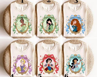 Custom Disney Trip Princess Shirt,Ariel Aurora Belle Tiana Rapunzel Jasmine Shirt,Girls Trip Birthday Tee,Custom Name Princess Party Tee