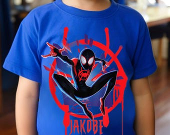 Personalized Miles Morales Spiderman T-Shirt: Retro Superhero Shirt