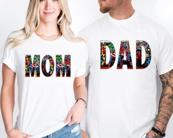 MARVEL Dad T-Shirt, Mom T-Shirt,Custom Tee,Fathers Day Gift,Dad Shirt,Gift for Mom,MARVEL Shirt,Avengers Matching Family Tees,Avengers Logo