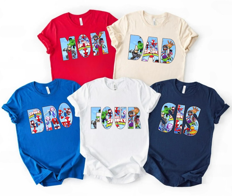 Personalized Spidey and Friends Birthday Sweatshirt, Shirt, Hoodie: Superhero Party Tee, Trip T-Shirt image 1