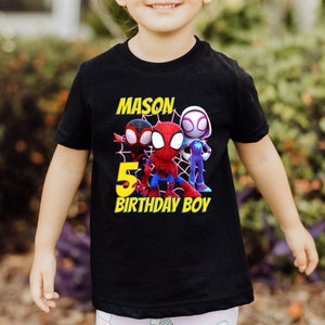 Custom Spidey and His Amazing Friends Family Birthday Party Shirt, Spidey Birthday Shirt, Superhero Birthday Shirt, Spidey Team Birthday Tee