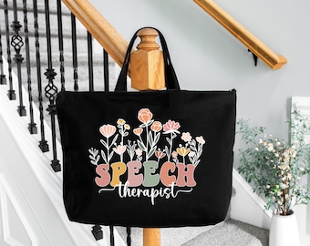 Bolsa de tela floral para logopeda: regalo para terapeuta del habla y el lenguaje, regalo de San Valentín