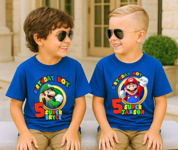 Personalized Super Mario Family Shirt, Birthday Party Shirt, Super Mario Shirts, Custom Super Mario Birthday Toddler T-Shirt