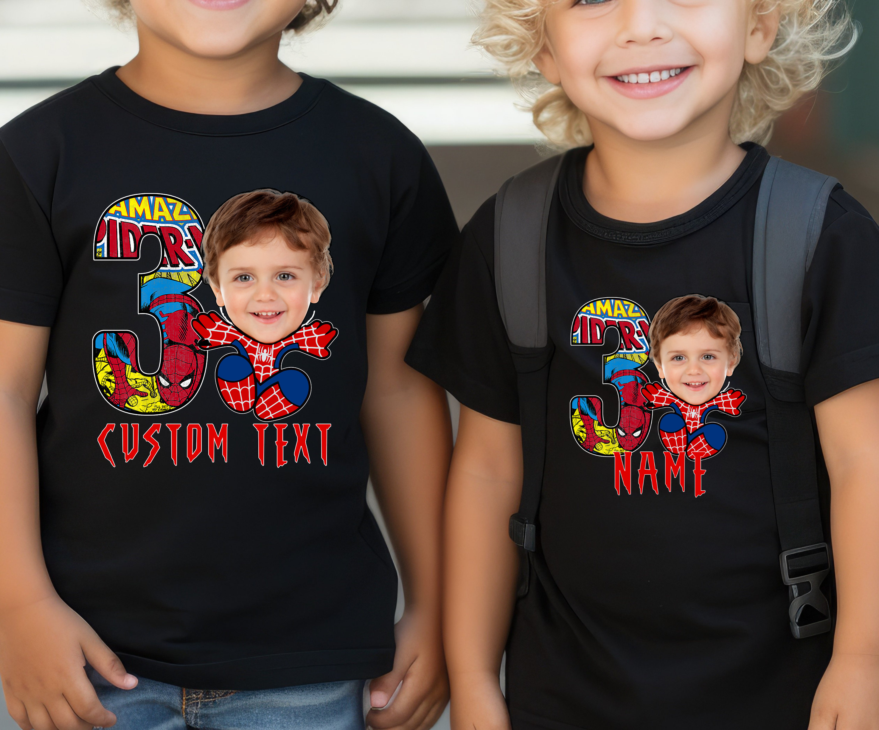 Personalized Spiderman Shirt,custom Face Super-man Shirt,toddler Hoodie ...