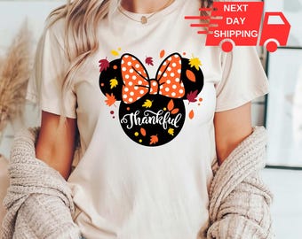 Camiseta de agradecimiento de Disney, camiseta de Mickey de Acción de Gracias de Disney, camiseta con cabeza de Minnie, sudadera de agradecimiento de Disney, camiseta de Acción de Gracias de Disneyland