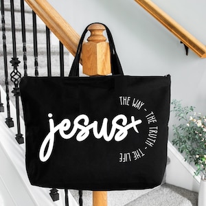 Jesus The Way The Truth The Life Tote Bag: Christian Bible Verse