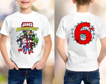 Personalized Spidey Birthday T-Shirt: Superhero Party Tee