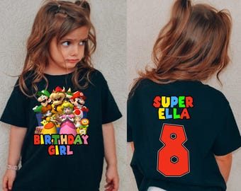 Personalized Super Mario Birthday Sweatshirt, Shirt, Hoodie: Bowser, Yoshi, Peach, Luigi, Trip Tee