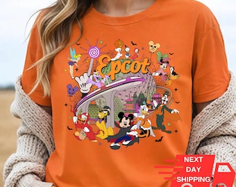 Disney Epcot World Tour Halloween Shirt, Disney Mickey Mouse and Friends Halloween Themed Shirt, Epcot Shirt, Disney Halloween Trip Shirt