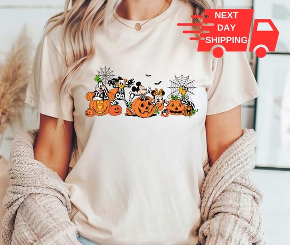 Disney Halloween Pumpkin Shirt,Halloween Matching Shirt, Disney Mickey and Friends Characters  Disney Halloween Skeleton Tee, Halloween Tee