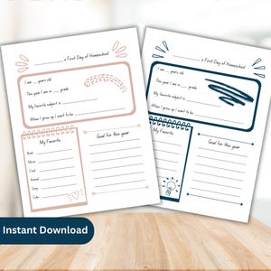 First Day of Homeschool Interview Printable, First Day of Homeschool Poster, All About Me, Homeschool Planner Printable, Instant Download
