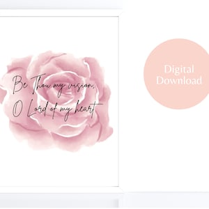 Be Thou My Vision Hymn Art Printable 8x10, Modern Christian Wall Art