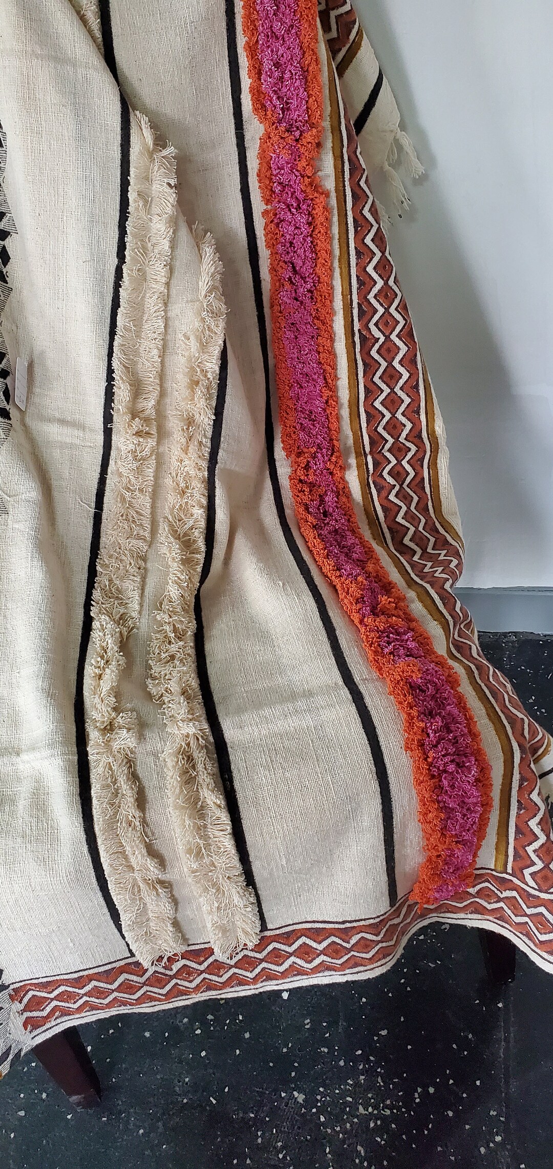 High Quality Handmade Big Throw With Fringe Boho Blanket 100 Etsy