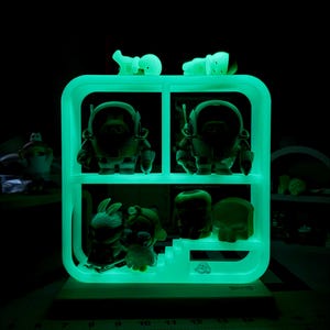 Glow in the Dark Art Toy Display Frame - 3D Printed Square Home for Collectible Toys
