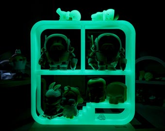 Glow in the Dark Art Toy Display Frame - 3D Printed Square Home for Collectible Toys
