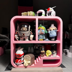 Art Toy Display Frame - 3D Printed Pink Square Home for Collectible Toys