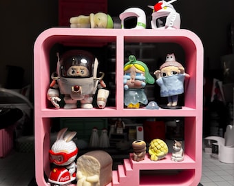 Art Toy Display Frame - 3D Printed Pink Square Home for Collectible Toys