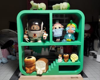 Art Toy Display Frame for Smiski - 3D Printed Green Square Home for Collectible Toys
