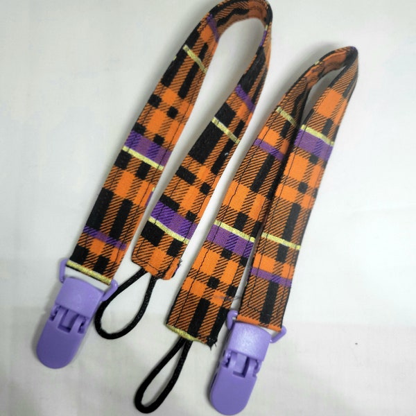 Littlespace/Age Regression ADULT Pacifier Clip- "Halloween Plaid" Shorties