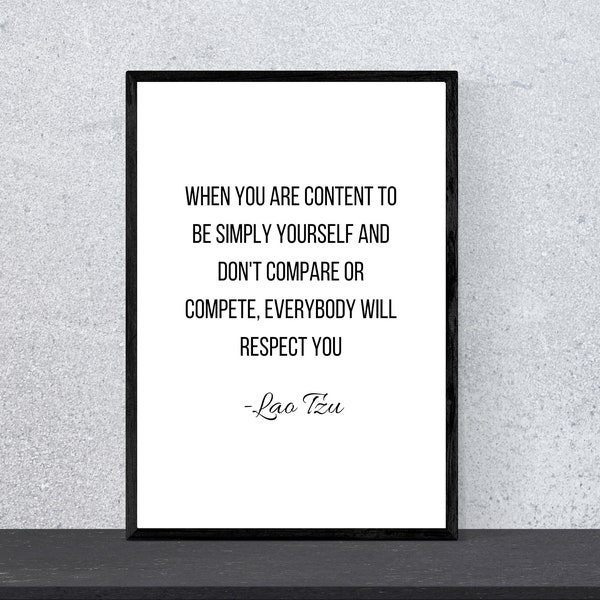 Lao Tzu Artwork Print Lao Tzu Quote Print Celebrity Quote Artwork Chinese Wisdom Artwork Print Philosophy Wall Artwork Quick Easy Quote Gift