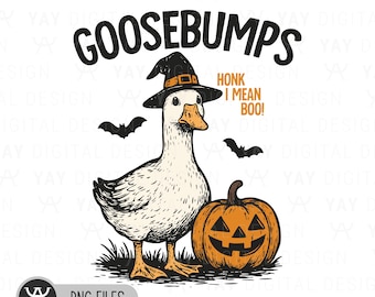 Retro Goose Halloween PNG: Funny Spooky Season Design (Digital Download