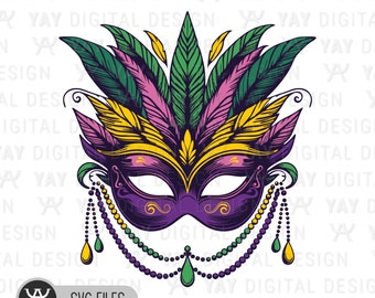 Carnival Mardi Gras Mask (svg, png, pdf, jpg) (Digital Download)