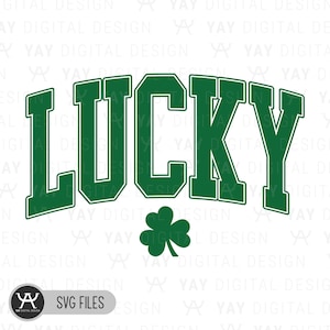 Lucky Svg, Clover Svg, St. Patrick&#39;s Day Svg, Saint Patrick&#39;s Day Design Svg & Png, Sublimation Design, Digital Svg File, Printable Clipart