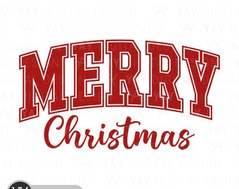 Merry Christmas SVG: Trendy Shirt Design (Digital File)