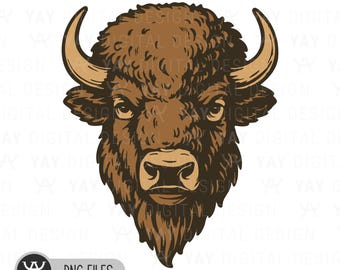 Mountain Buffalo PNG: Western Safari Design (Digital Download)