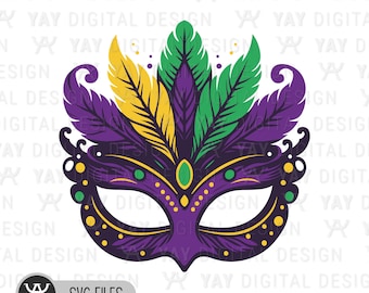 Mardi Gras Carnival Mask SVG: Carnival Design (Digital Download)