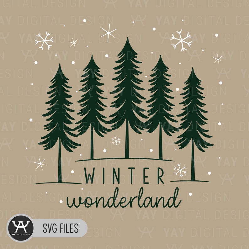 Winter Wonderland SVG PNG: Christmas Trees Clipart (digital Download ...