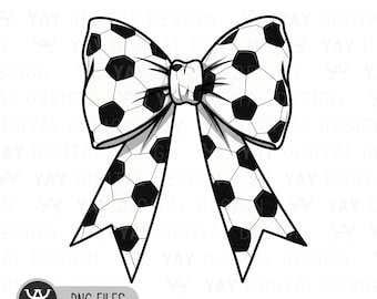 Coquette Soccer Bow PNG: Sublimazione del design della maglietta (download digitale)