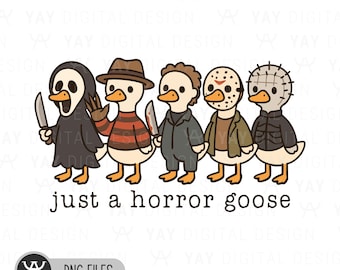 Spooky Horror Goose PNG: Halloween Clipart, Sublimation Design (Digital Download)