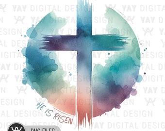 Cruz de Resucitado PNG: Diseño de sublimación de Pascua (Descarga digital)