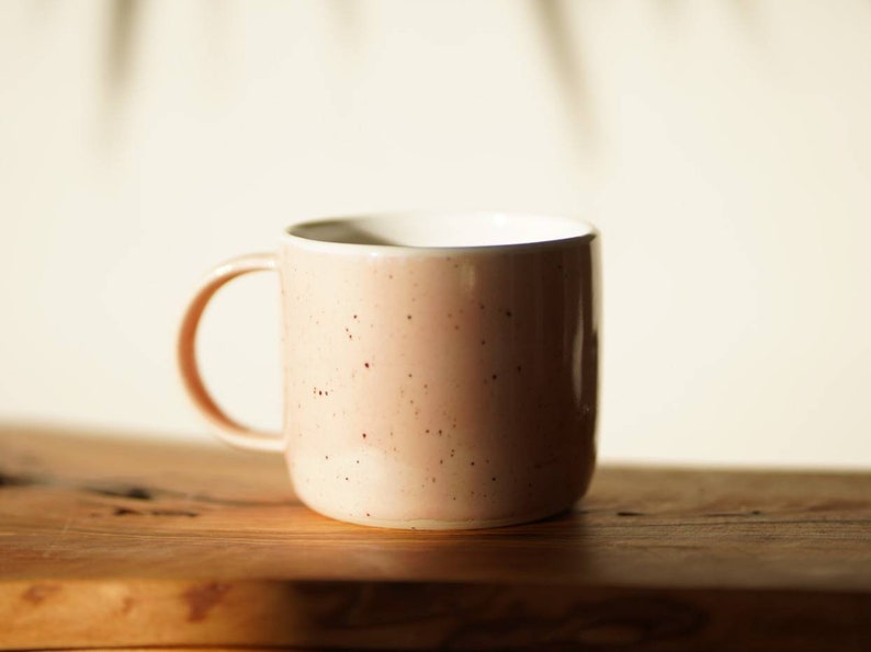 Handmade stoneware mug ceramic mug medium handmade mug pottery mug stoneware mug tea cup coffee mug pink turquoise image 6